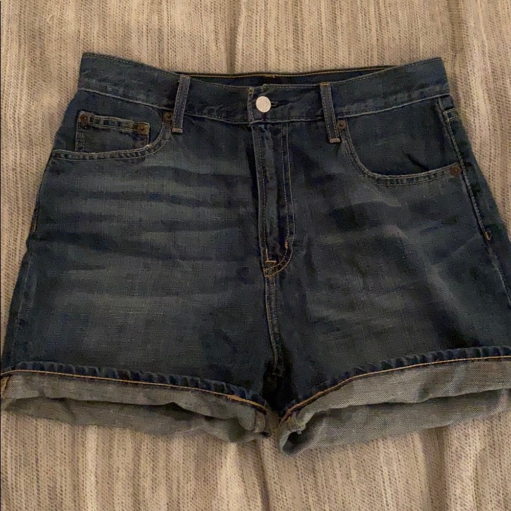 Blue denim shorts